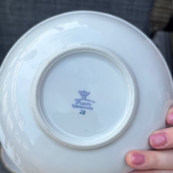 T K Thun V Bohemia Czechoslovakia Floral Porcelain Bowls Set of 2 Vintage - Picture 4 of 7